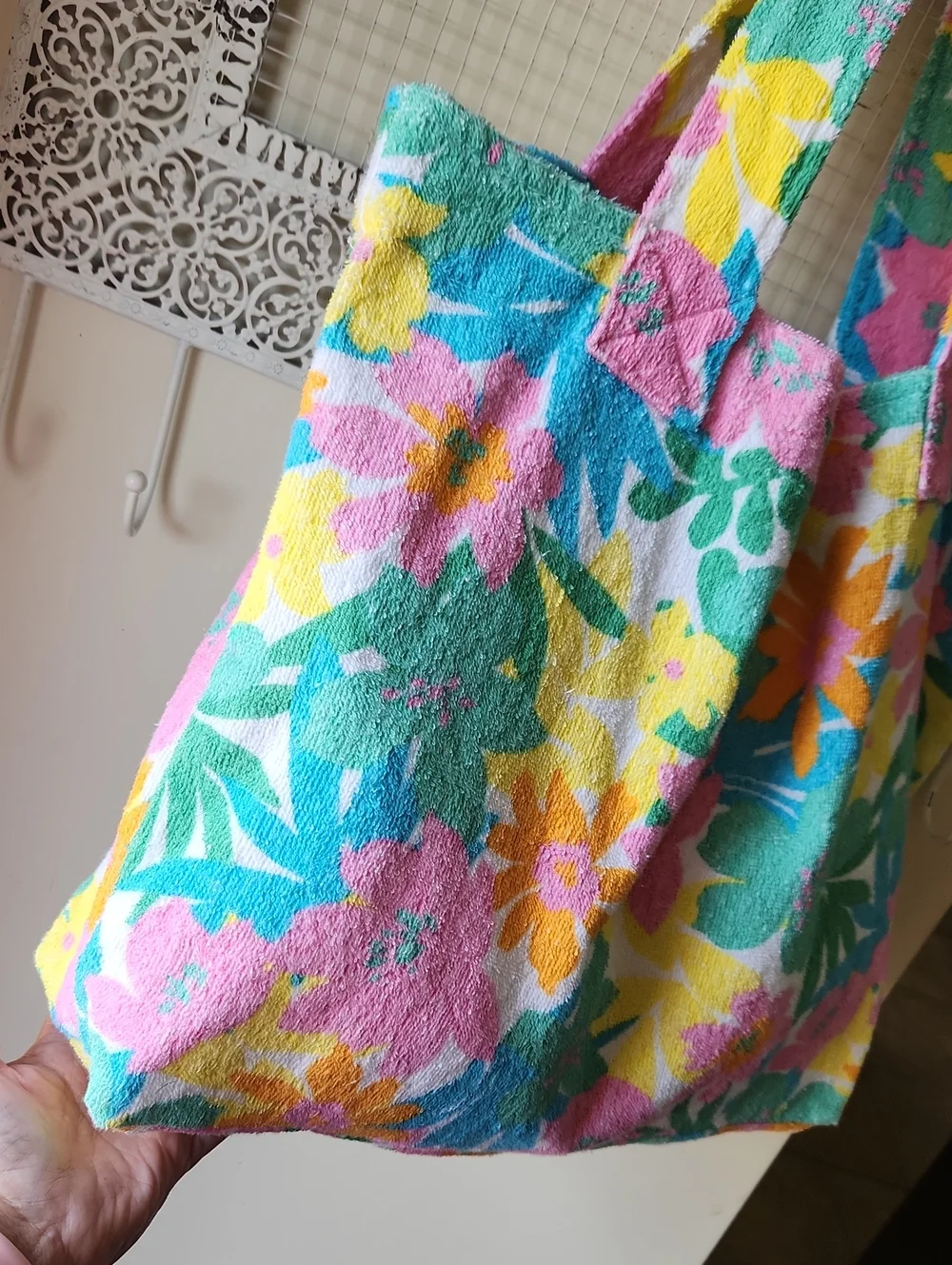 Show Me Your MUMU Floral Bag Tote Terrycloth Resortwear